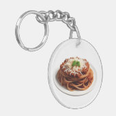 チーズとバジルのとスパゲッティ離れボローニャ キーホルダー (正面左)