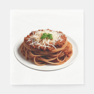 チーズとバジルのとスパゲッティ離れボローニャ スタンダードランチョンナプキン