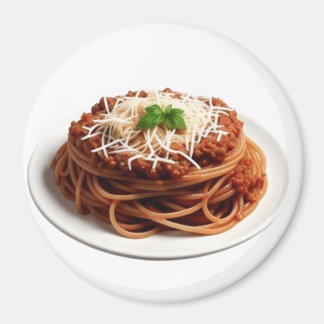 チーズとバジルのとスパゲッティ離れボローニャ マグネット