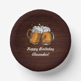 チーズとビールで乾杯 40歳の誕生日 ラスティック ペーパーボウル