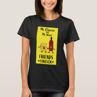 チーズとワインが好きなTシャツ Tシャツ