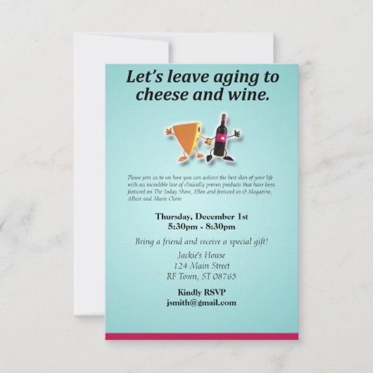 チーズとワインに熟成を任せよう 招待状 (正面)