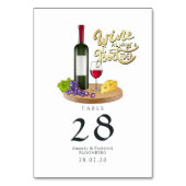 チーズとワインの試飲 テーブルナンバー (裏面)