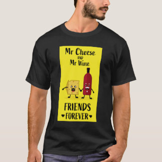 チーズとワイン好き Tシャツ