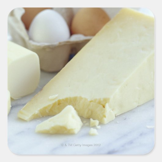 チーズと卵。卵はタンパク質が豊富で スクエアシール (正面)