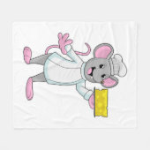 チーズと調理師としてのマウス フリースブランケット (正面(横))