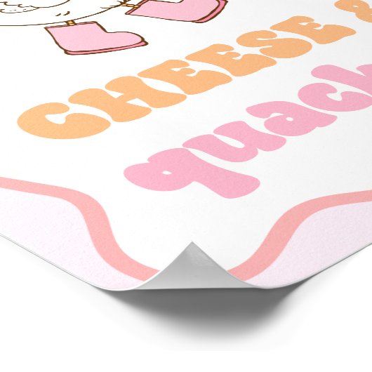 チーズと鳴くアホみたいなガチョウのテーブルサイン ポスター (角)