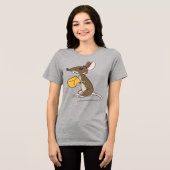 チーズのかわいい茶色のネズミ トライブレンドTシャツ (正面全面)