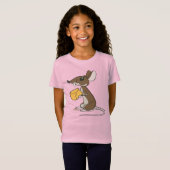 チーズのかわいい茶色のネズミ Tシャツ (正面フル)