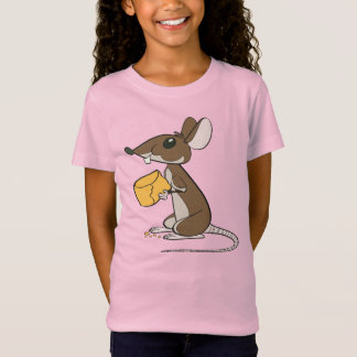 チーズのかわいい茶色のネズミ Tシャツ
