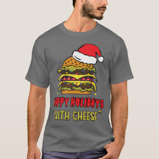 チーズのクリスマスアパレルとおもしろいの幸せな休日 Tシャツ
