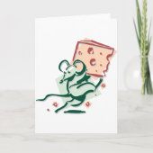 チーズのグリーティングカードを取るマウス カード (正面)