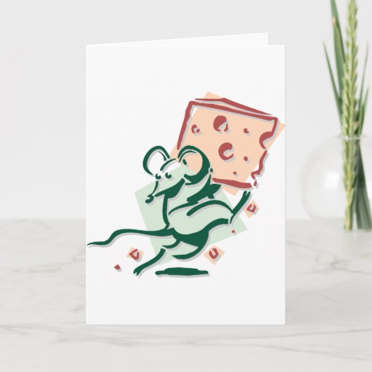 チーズのグリーティングカードを取るマウス カード (正面)