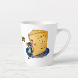チーズのスライスを愛する漫画のマウス カフェラテマグ