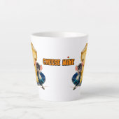 チーズのスライスを愛する漫画のマウス カフェラテマグ (正面)