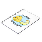 チーズのダジャレが私をとても幸せにする 面白い食べ物のダジャレ ノートブック (左側)