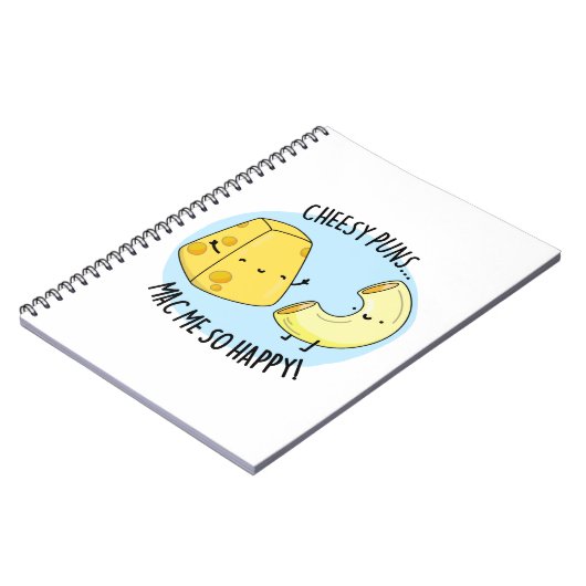 チーズのダジャレが私をとても幸せにする 面白い食べ物のダジャレ ノートブック (左側)