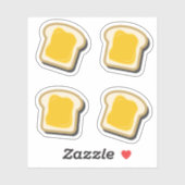 チーズのトーストオレンジと茶色の子供4xセット シール (シート)