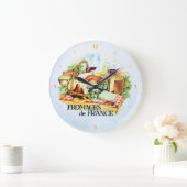 チーズのピザ時計。Fromages De France ラージ壁時計 (ホーム)