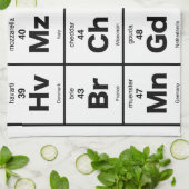 チーズの周期表 キッチンタオル (折り畳み)