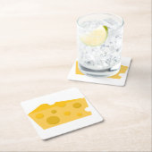 チーズの塊 スクエアペーパーコースター (インサイチュ)