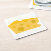 チーズの塊 スクエアペーパーコースター (アングル)