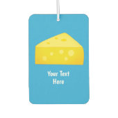 チーズの塊 – 黄色と青のチーズのテーマ カーエアーフレッシュナー (正面)