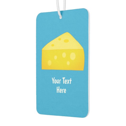 チーズの塊 – 黄色と青のチーズのテーマ カーエアーフレッシュナー (左)