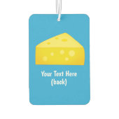 チーズの塊 – 黄色と青のチーズのテーマ カーエアーフレッシュナー (裏面)