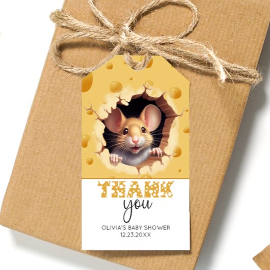 チーズの小さなネズミありがとう ギフトタグ