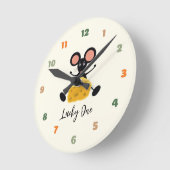 チーズの小さなネズミ ラウンド壁時計 (傾斜)