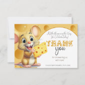 チーズの小さなマウス赤ちゃんシャワーありがとう カード (正面)