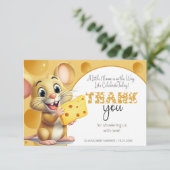 チーズの小さなマウス赤ちゃんシャワーありがとう カード (スタンド正面)