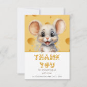 チーズの小さなマウス赤ちゃんシャワーありがとう カード (正面)