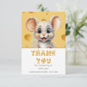 チーズの小さなマウス赤ちゃんシャワーありがとう カード (スタンド正面)