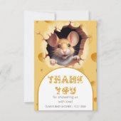 チーズの小さなマウス赤ちゃんシャワーありがとう カード (正面)