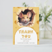 チーズの小さなマウス赤ちゃんシャワーありがとう カード (スタンド正面)