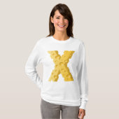 チーズの文字Xタイポグラフィ Tシャツ (正面フル)