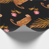 チーズの水色のシームレスなパターン ラッピングペーパー (角)