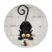 チーズの漫画キャラクターと猫とおもしろい カッティングボード (正面)