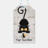 チーズの漫画キャラクターと猫とおもしろい ギフトタグ (正面)