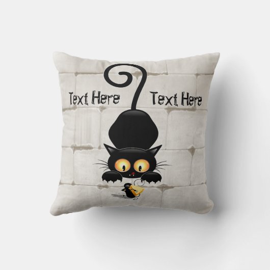 チーズの漫画キャラクターと猫とおもしろい クッション (裏面)