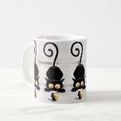 チーズの漫画キャラクターと猫とおもしろい コーヒーマグカップ (正面左)