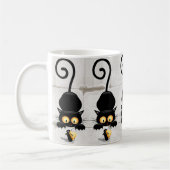 チーズの漫画キャラクターと猫とおもしろい コーヒーマグカップ (左)