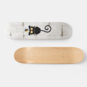 チーズの漫画キャラクターと猫とおもしろい スケートボード (横)