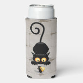 チーズの漫画キャラクターと猫とおもしろい スリム缶クーラー (Seltzer裏面)