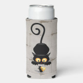 チーズの漫画キャラクターと猫とおもしろい スリム缶クーラー (Seltzer正面)