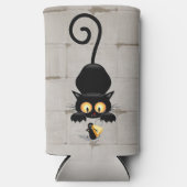 チーズの漫画キャラクターと猫とおもしろい スリム缶クーラー (正面)