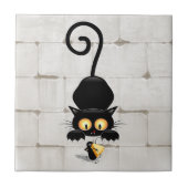 チーズの漫画キャラクターと猫とおもしろい タイル (正面)