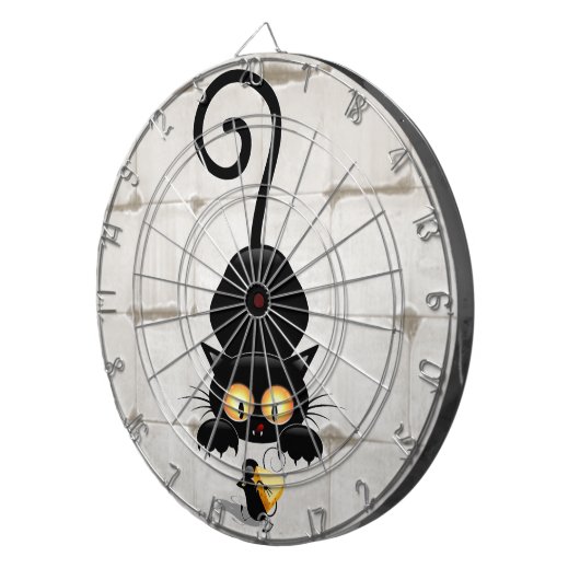 チーズの漫画キャラクターと猫とおもしろい ダーツボード (正面右)